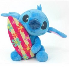 Stitch met Surfboard - Knuffel 25 cm